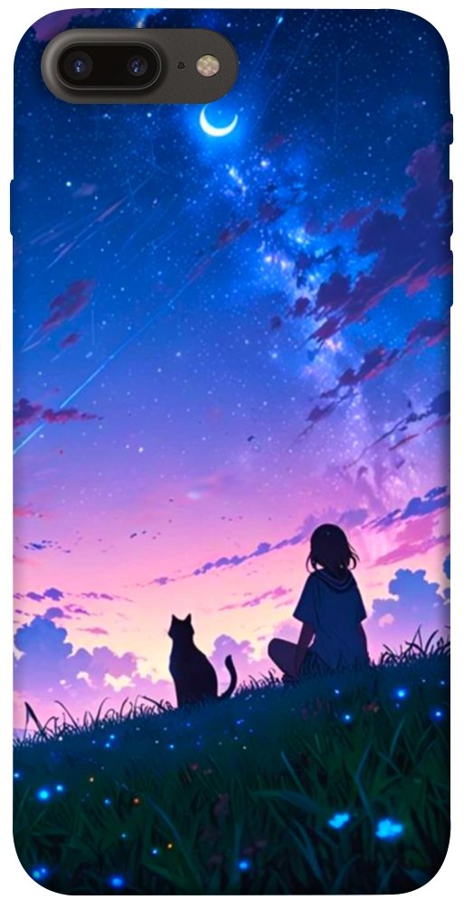 Чехол Space girl and cat для iPhone 7 Plus