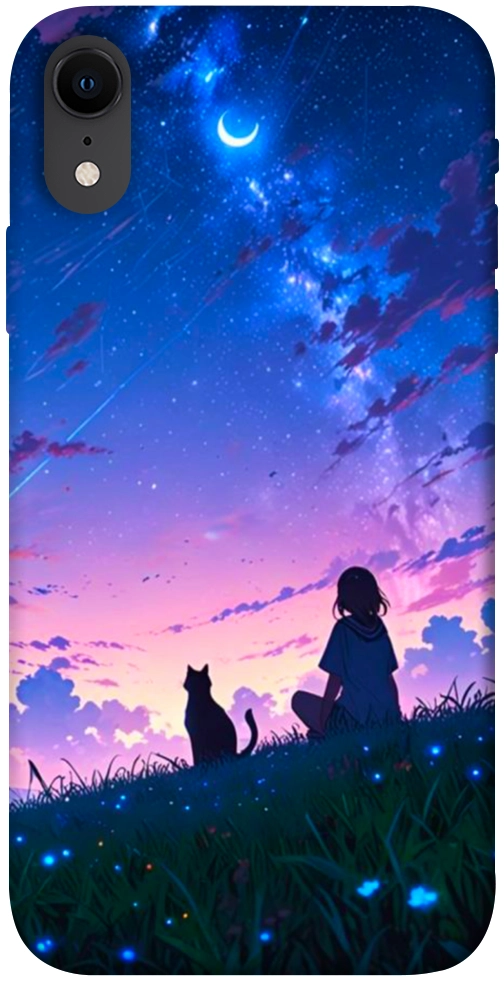 Чохол Space girl and cat для iPhone XR