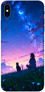 Чохол Space girl and cat для iPhone XS Max