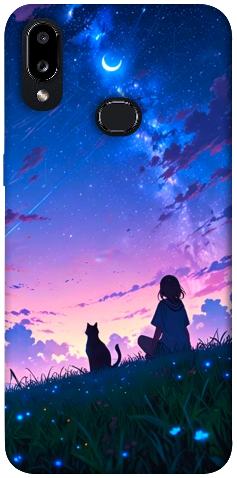 Чохол Space girl and cat для Galaxy A10s (2019)