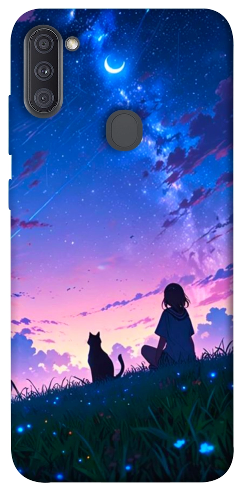 Чохол Space girl and cat для Galaxy A11 (2020)