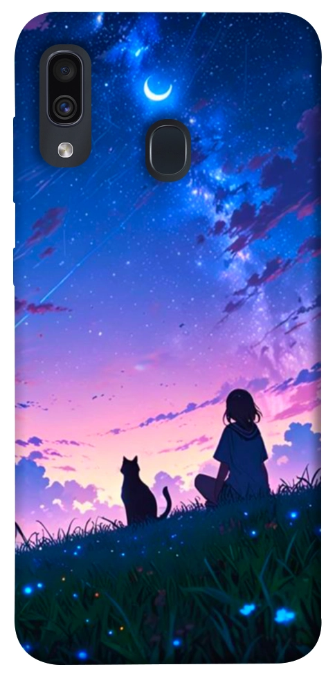 Чохол Space girl and cat для Galaxy A30 (2019)