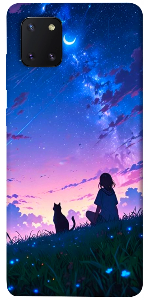 Чехол Space girl and cat для Galaxy Note 10 Lite (2020)