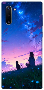 Чехол Space girl and cat для Galaxy Note 10 (2019)