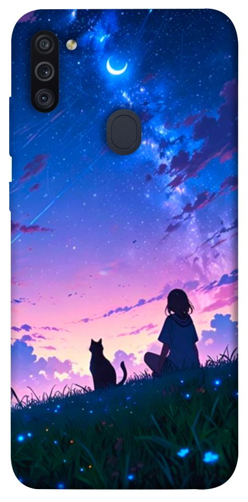 Чохол Space girl and cat для Galaxy M11 (2020)