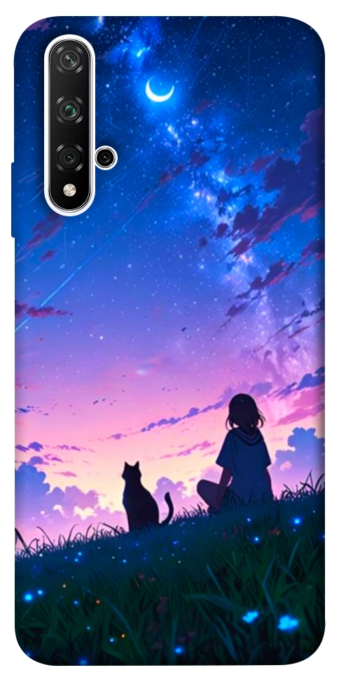 Чохол Space girl and cat для Huawei Honor 20