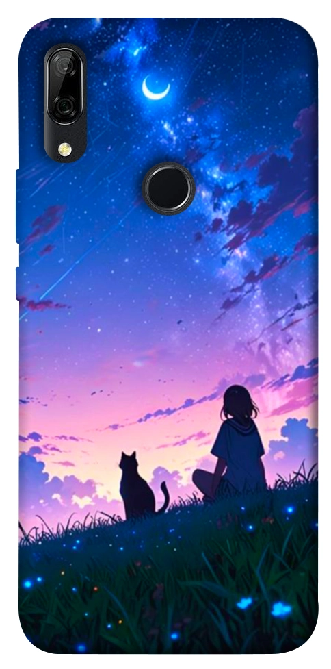 Чохол Space girl and cat для Huawei P Smart Z