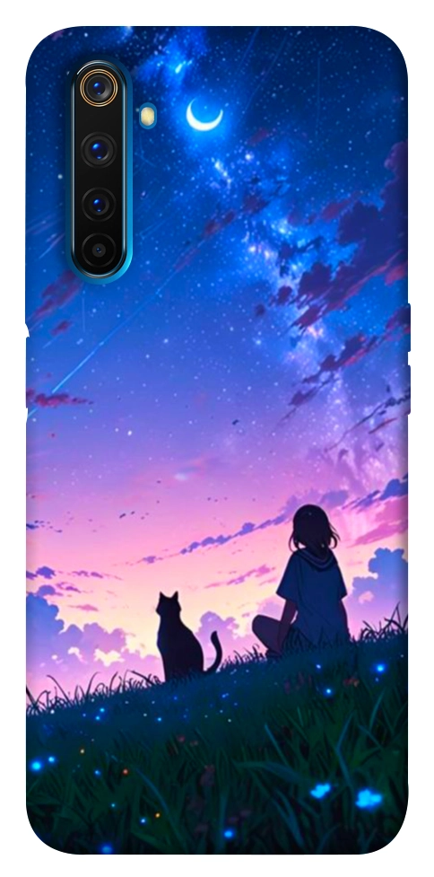 Чехол Space girl and cat для Realme 6 Pro
