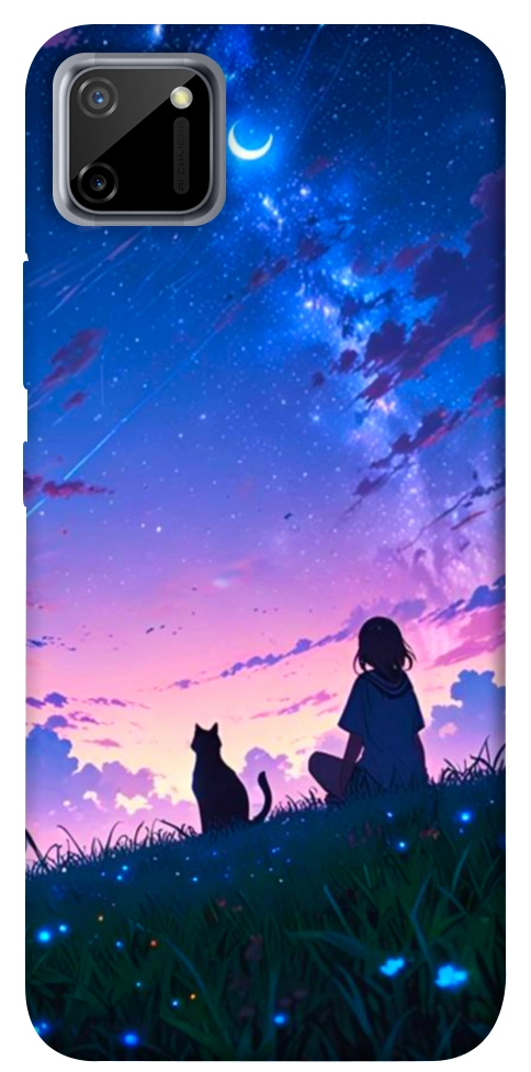Чехол Space girl and cat для Realme C11