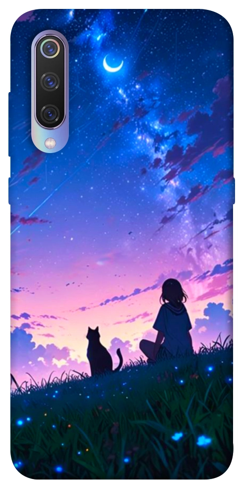 Чехол Space girl and cat для Xiaomi Mi 9