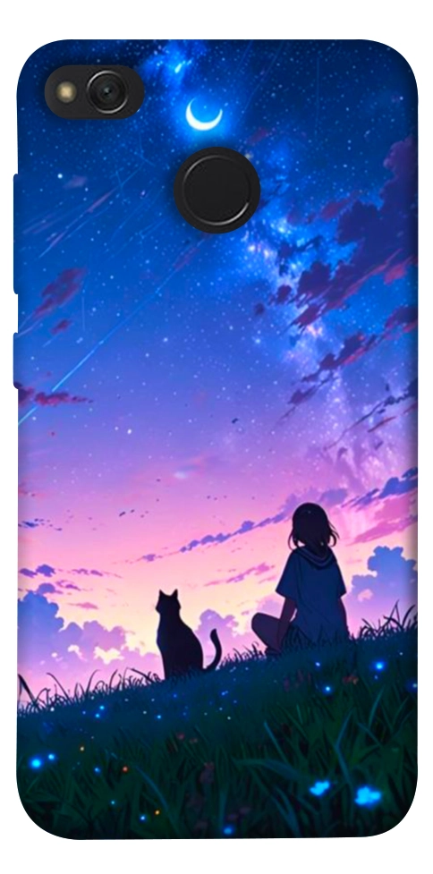 Чехол Space girl and cat для Xiaomi Redmi 4X