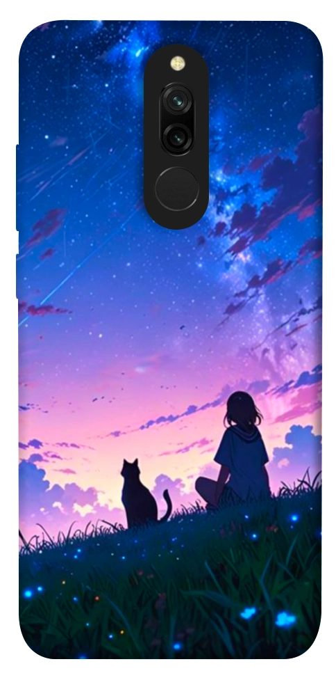 Чехол Space girl and cat для Xiaomi Redmi 8