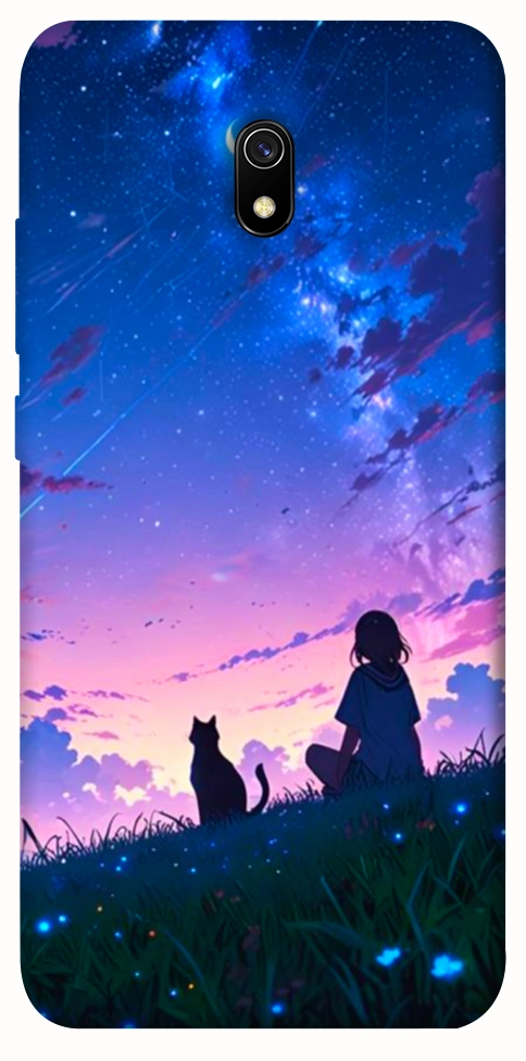 Чохол Space girl and cat для Xiaomi Redmi 8a