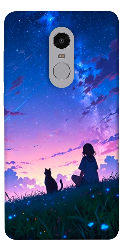 Чехол Space girl and cat для Xiaomi Redmi Note 4X