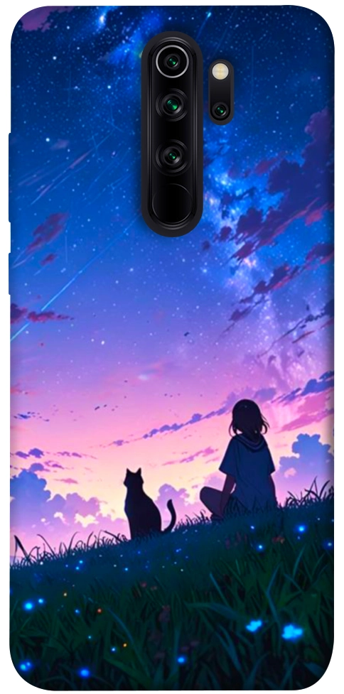 Чехол Space girl and cat для Xiaomi Redmi Note 8 Pro