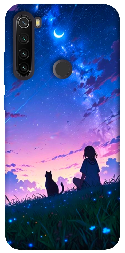 Чехол Space girl and cat для Xiaomi Redmi Note 8T