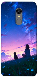 Чехол Space girl and cat для Xiaomi Redmi 5 Plus