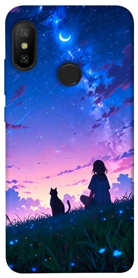 Чохол Space girl and cat для Xiaomi Redmi 6 Pro