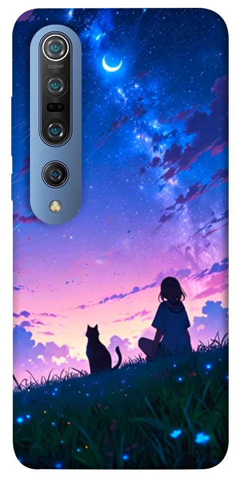 Чехол Space girl and cat для Xiaomi Mi 10