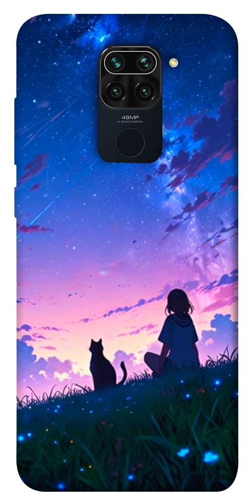 Чехол Space girl and cat для Xiaomi Redmi 10X