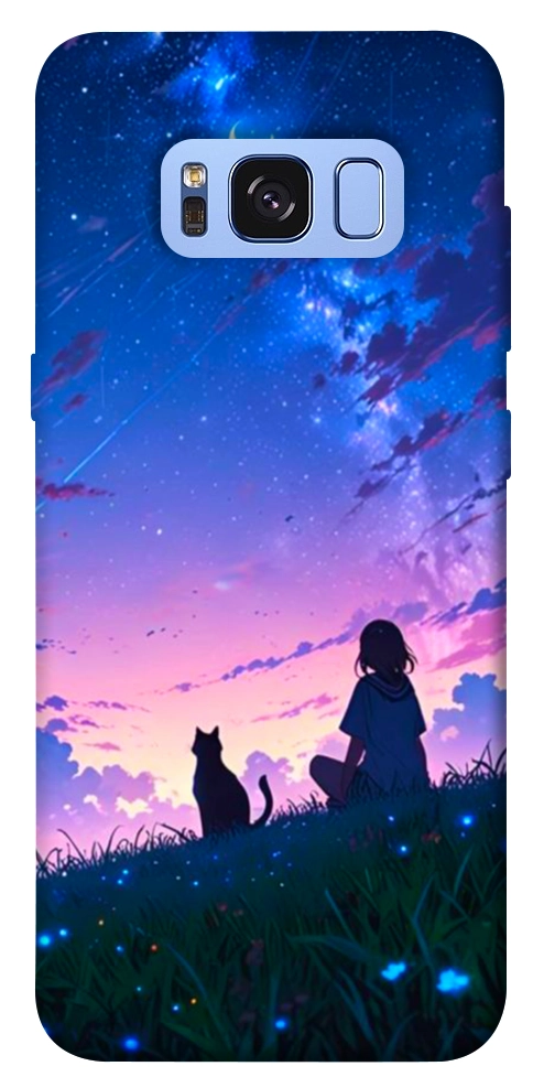Чехол Space girl and cat для Galaxy S8 (G950)