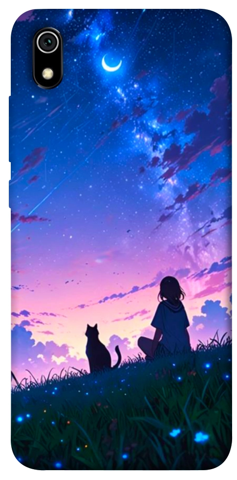 Чехол Space girl and cat для Xiaomi Redmi 7A