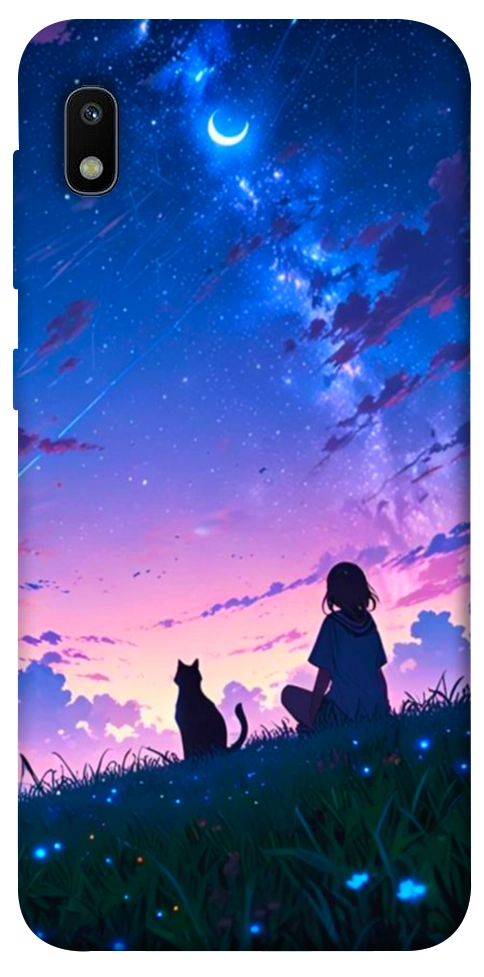 Чехол Space girl and cat для Galaxy A10 (A105F)