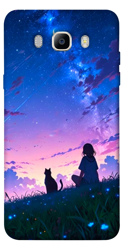 Чехол Space girl and cat для Galaxy J5 (2016)