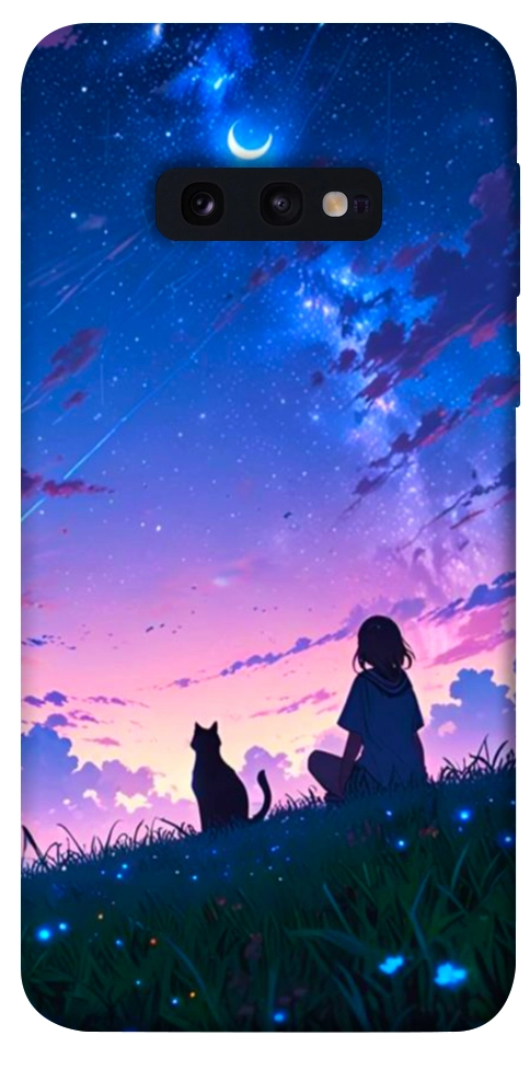 Чехол Space girl and cat для Galaxy S10e
