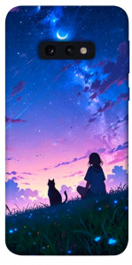 Чохол Space girl and cat для Galaxy S10e