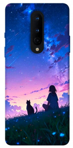 Чохол Space girl and cat для OnePlus 8
