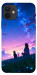Чохол Space girl and cat для iPhone 12
