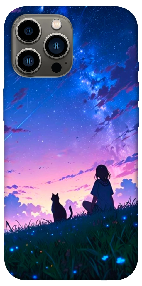 Чохол Space girl and cat для iPhone 12 Pro Max