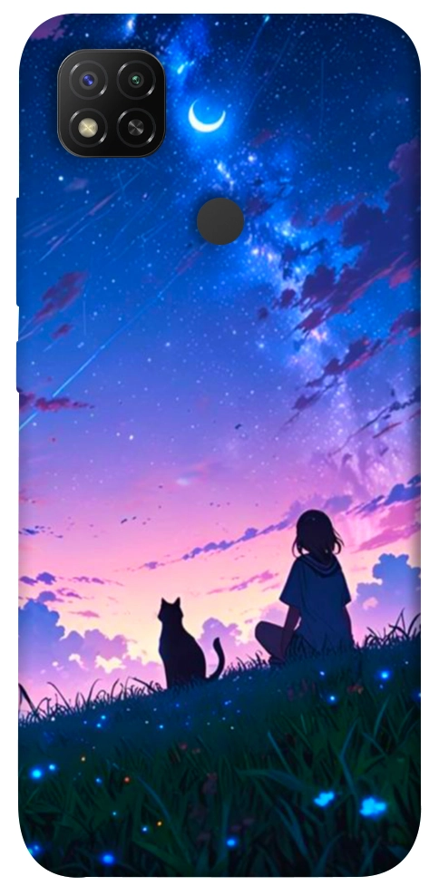 Чехол Space girl and cat для Xiaomi Redmi 9C