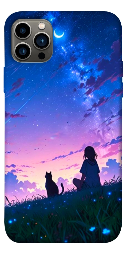 Чехол Space girl and cat для iPhone 12 Pro