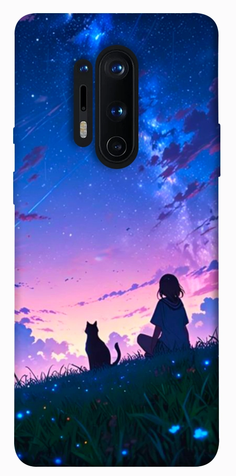Чехол Space girl and cat для OnePlus 8 Pro