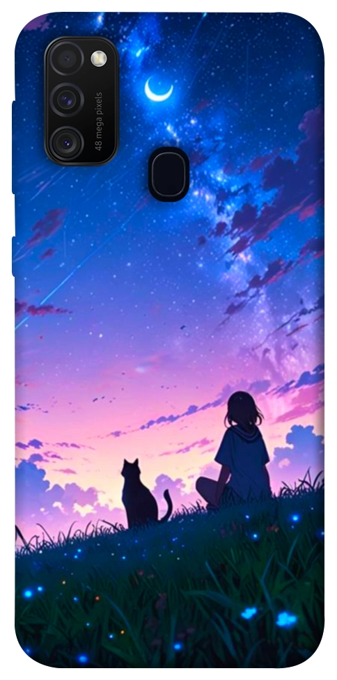 Чохол Space girl and cat для Galaxy M30s