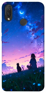 Чехол Space girl and cat для Huawei Nova 3i