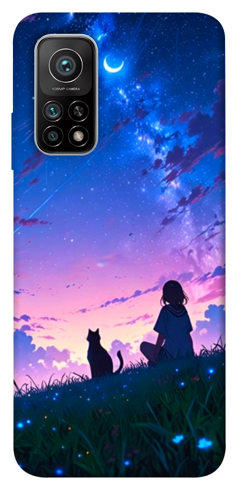 Чохол Space girl and cat для Xiaomi Mi 10T Pro