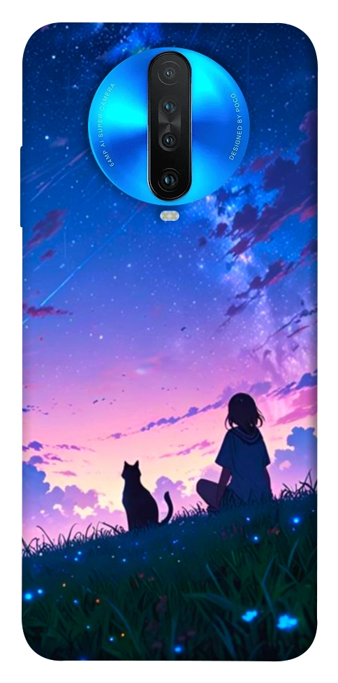 Чехол Space girl and cat для Xiaomi Redmi K30