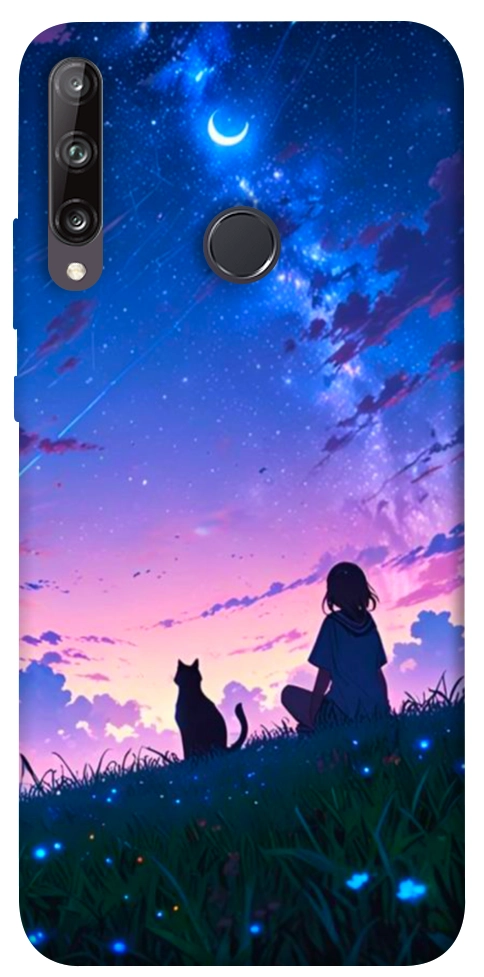 Чехол Space girl and cat для Huawei P40 Lite E