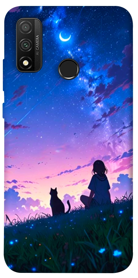 Чехол Space girl and cat для Huawei P Smart (2020)