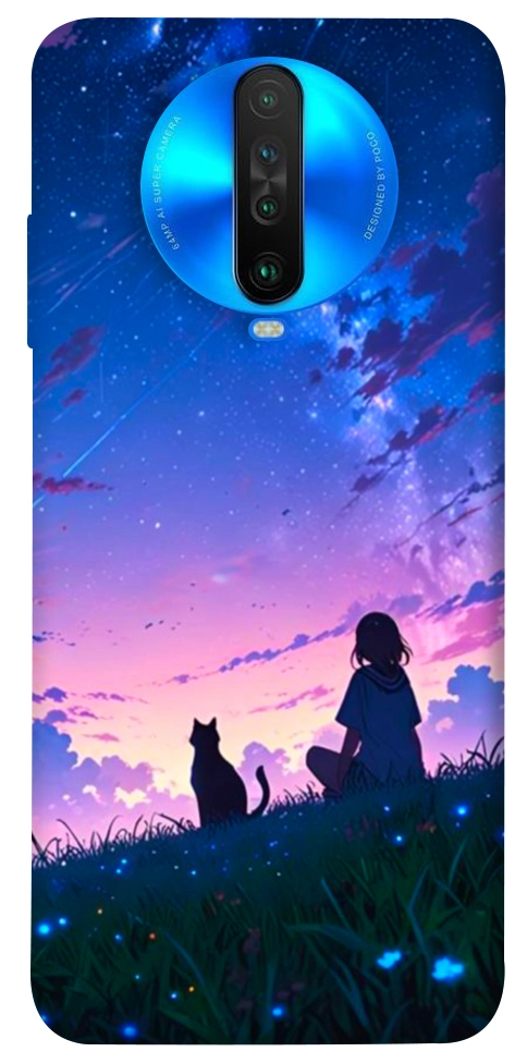 Чохол Space girl and cat для Xiaomi Poco X2