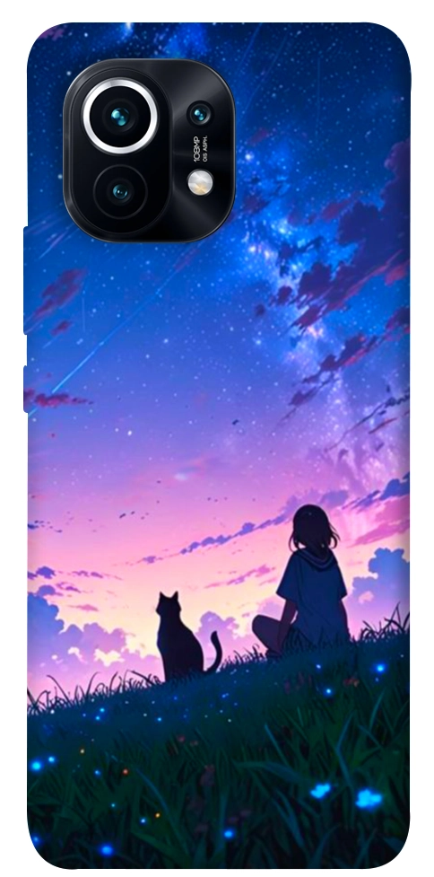 Чехол Space girl and cat для Xiaomi Mi 11