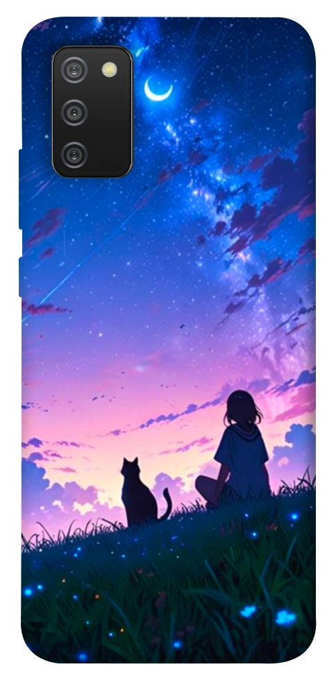Чохол Space girl and cat для Galaxy A02s