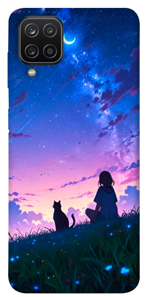 Чохол Space girl and cat для Galaxy A12