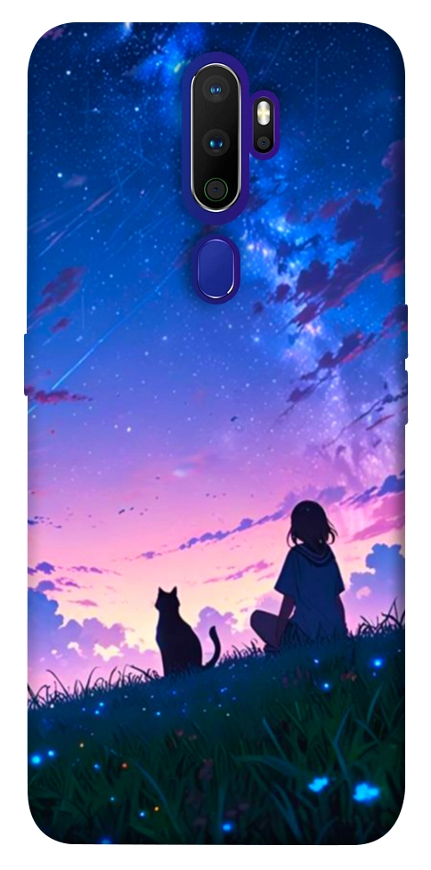 Чехол Space girl and cat для Oppo A9 (2020)
