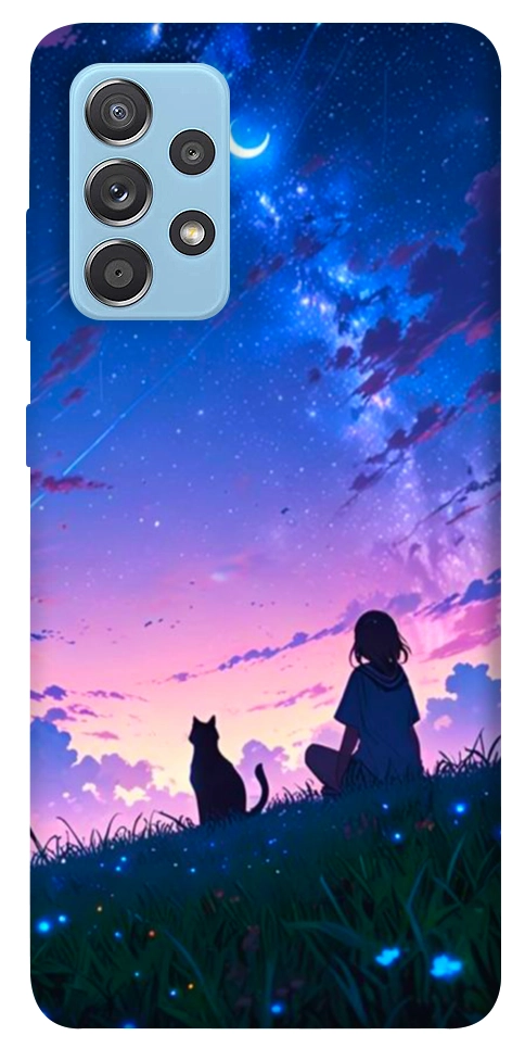 Чехол Space girl and cat для Galaxy A52