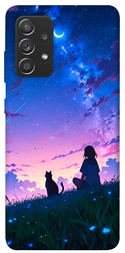 Чохол Space girl and cat для Galaxy A72 5G