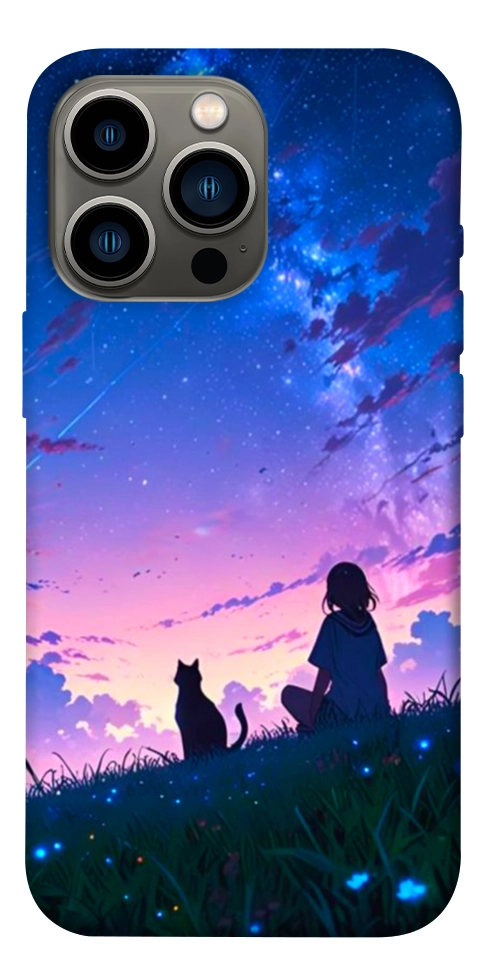 Чохол Space girl and cat для iPhone 13 Pro